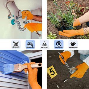 XL - 900 Nitrile Gloves Industrial Grade Orange diamond grip - 10 boxes - auto